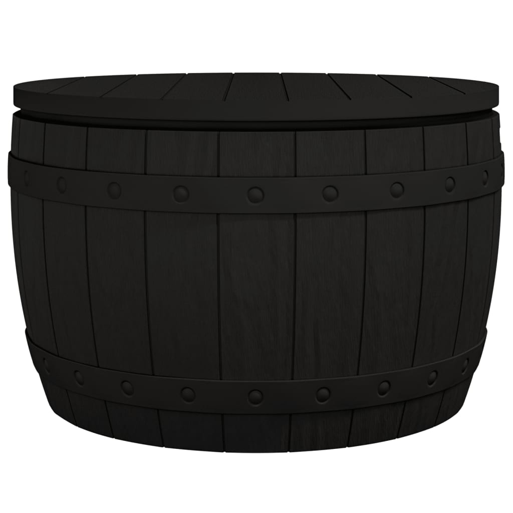 Garden Storage Box Black Polypropylene 26.6 x 26.6 x 17.3 in