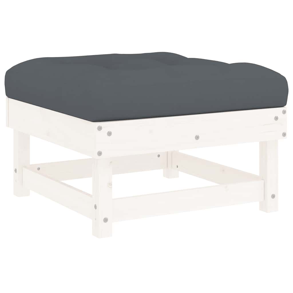 Garden Footstool White, Anthracite