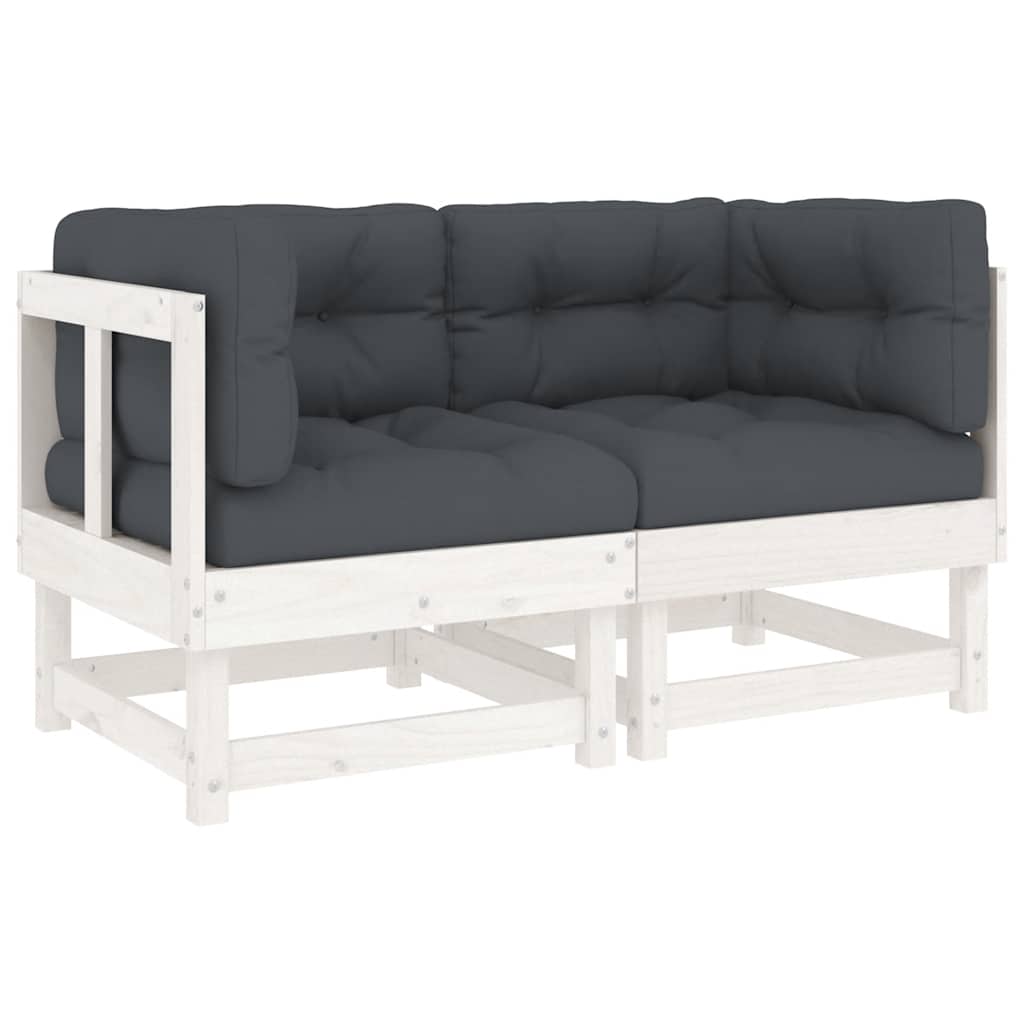 Corner Sofa White and Anthracite