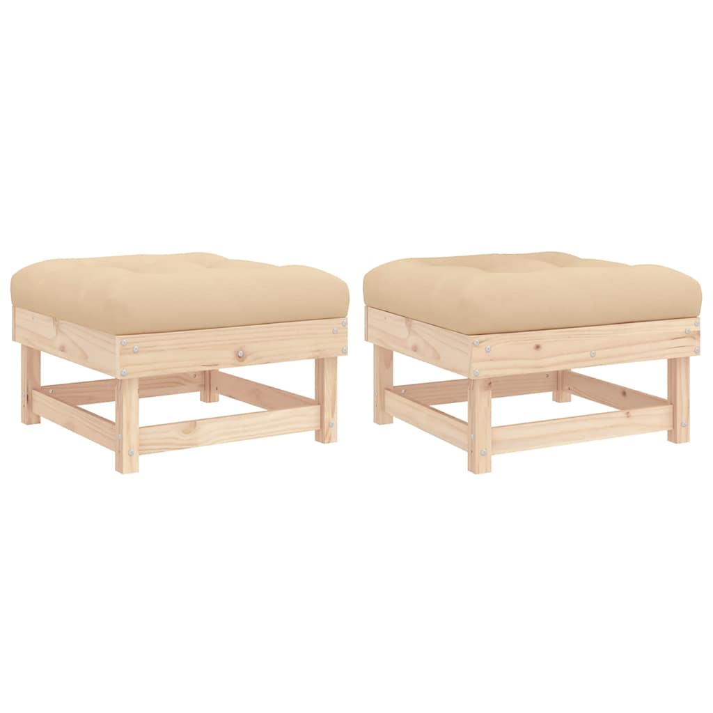 Garden Footstool Beige