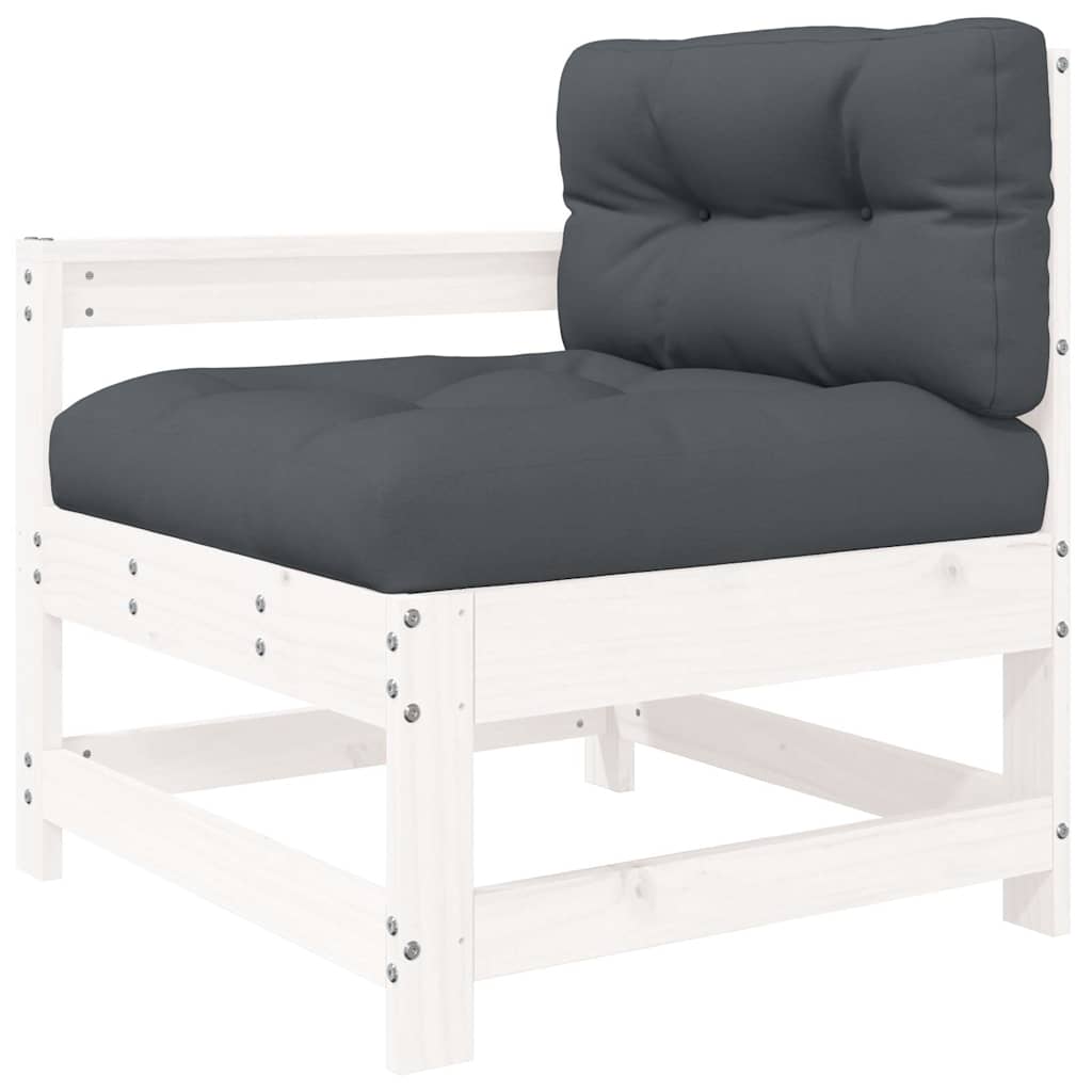 Garden Chair White Solid pine wood One size Modular