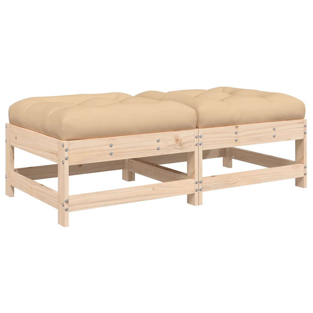 Garden Footstool Pine wood Solid pine wood Medium Modular