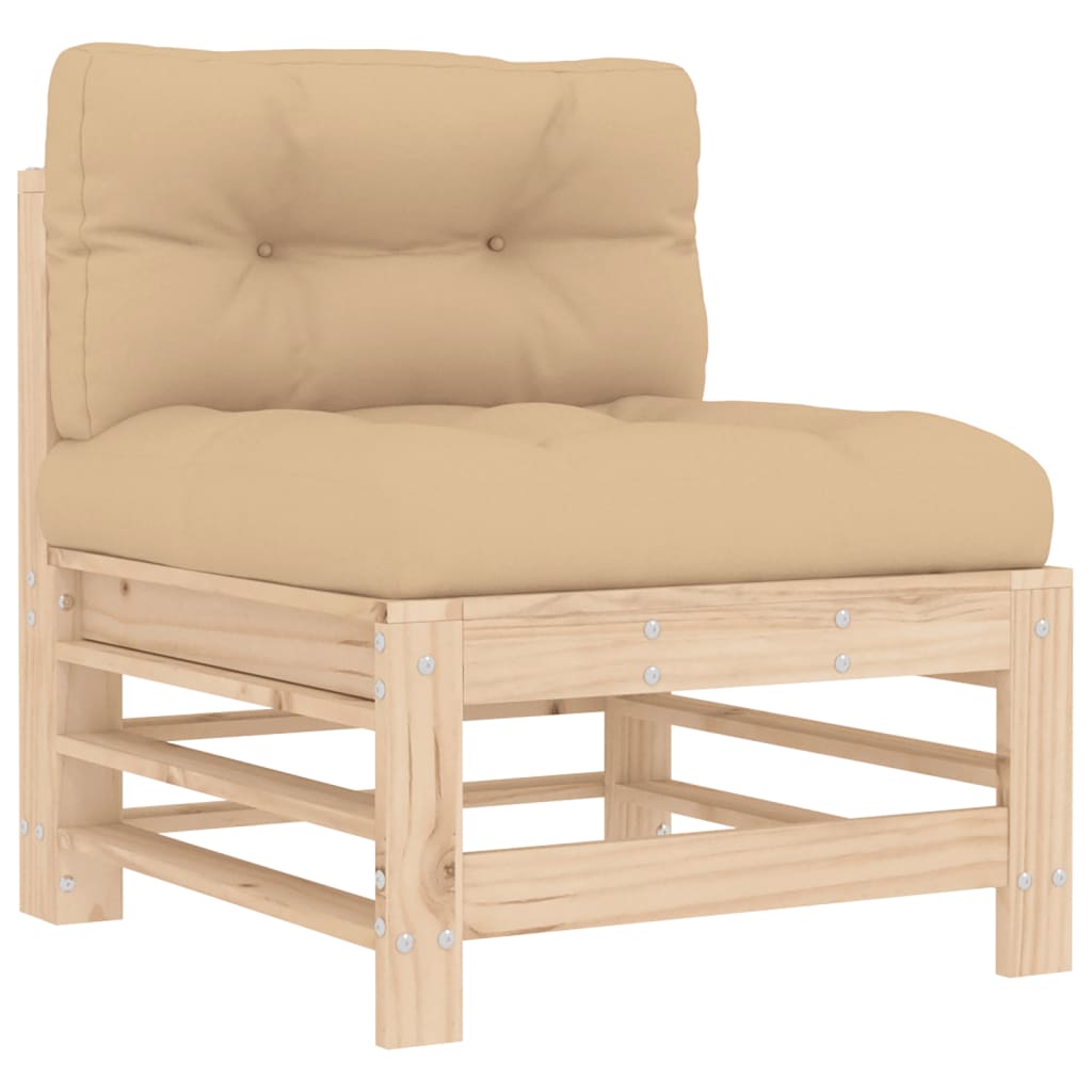 Middle Sofa Pine Wood Solid Pine Wood Medium Modular