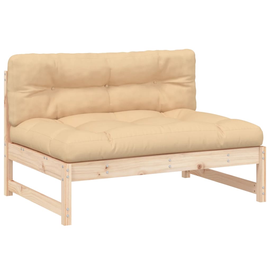 Middle Sofa Natural Wood, Beige