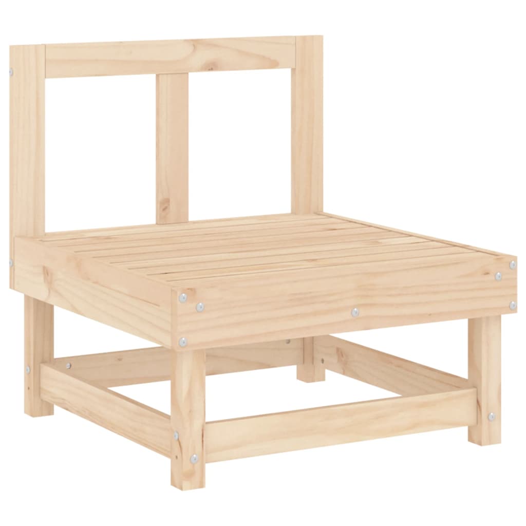 Garden Middle Sofa Natural Pine Solid Pine Wood Medium Modular