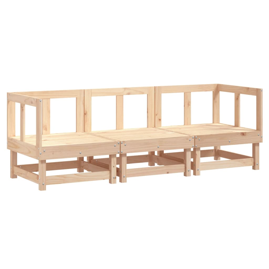 Garden Lounge Set Brown Solid pine wood (untreated) Medium