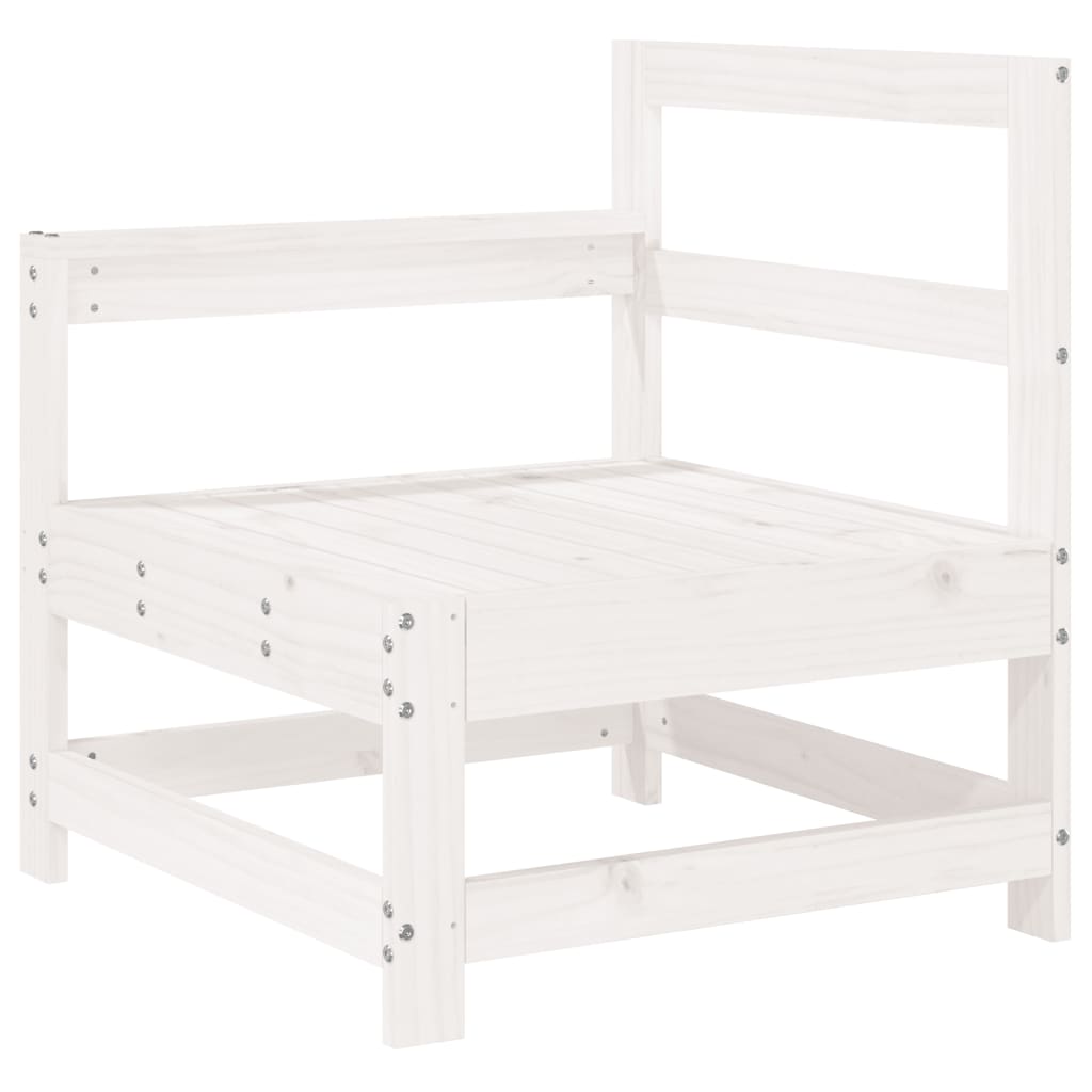 Garden Corner Sofa White Solid pine wood and plywood Compact