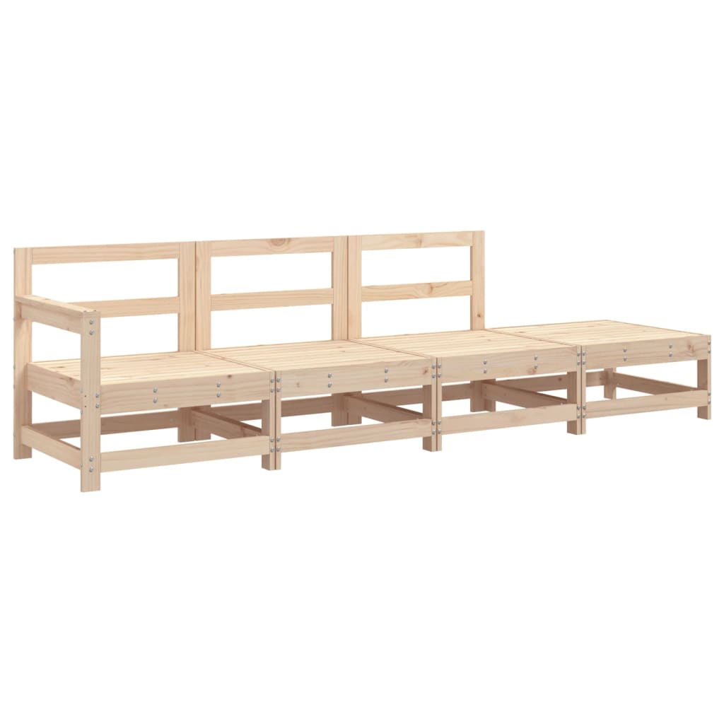 Garden Lounge Set Natural Wood Solid Pine Wood Standard Modular