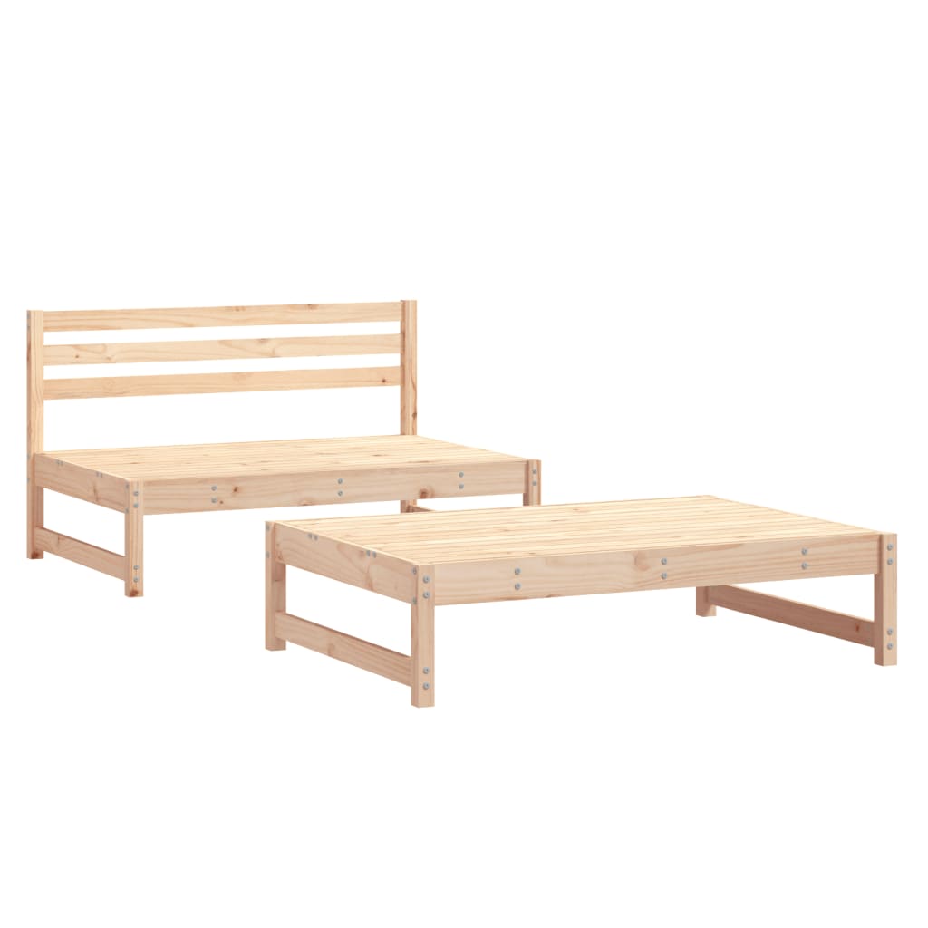 Garden Lounge Set Natural Pine Solid Pine Wood, Plywood Modular