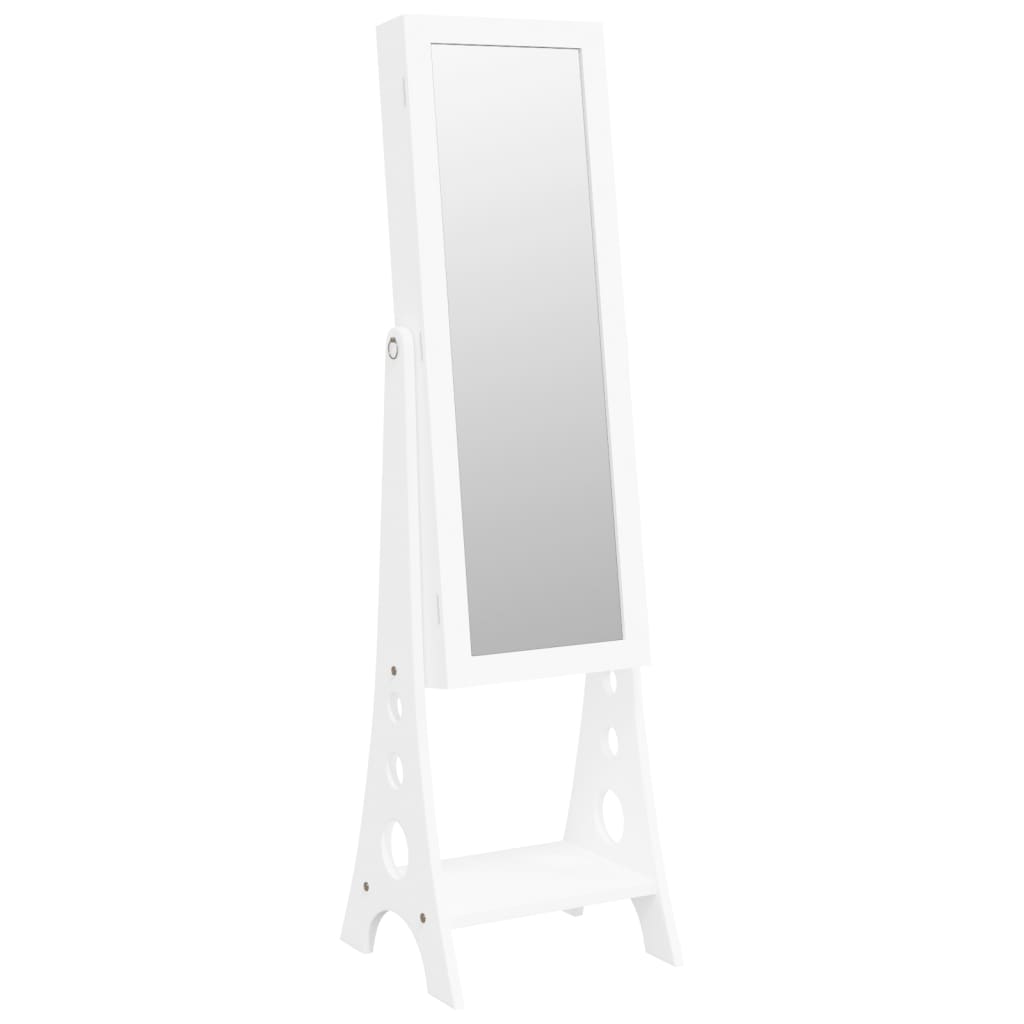 Mirror Jewelry Cabinet White Engineered wood Full Length