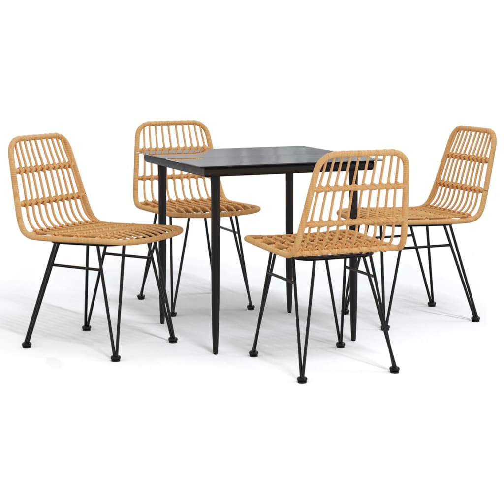 Garden Dining Set Black