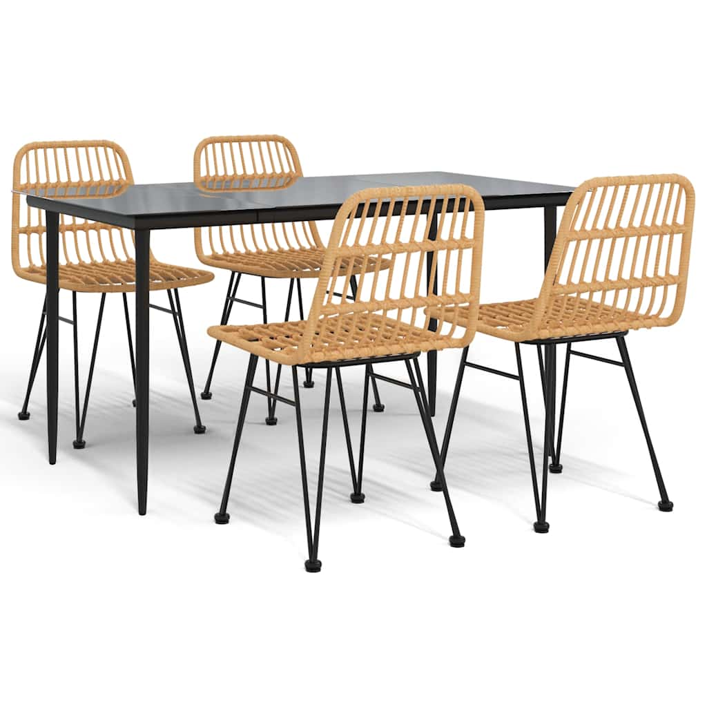 Garden Dining Set Black