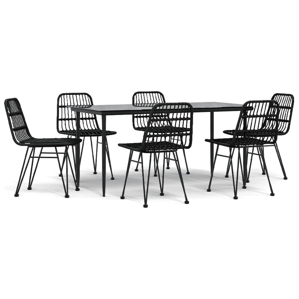 Garden Dining Set Black