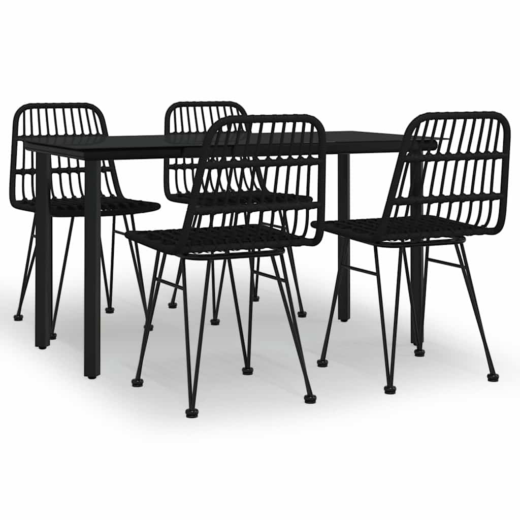 Garden Dining Set Black