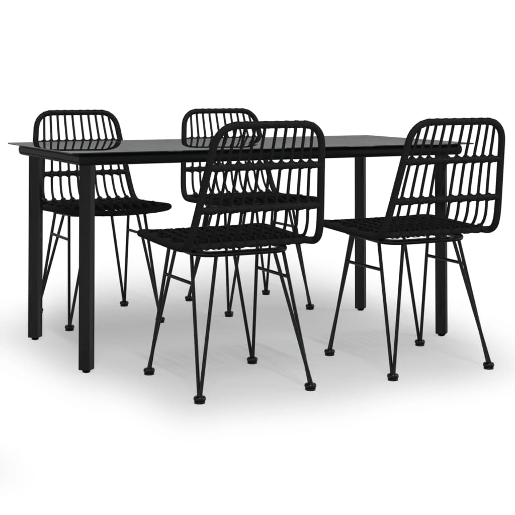 Garden Dining Set Black