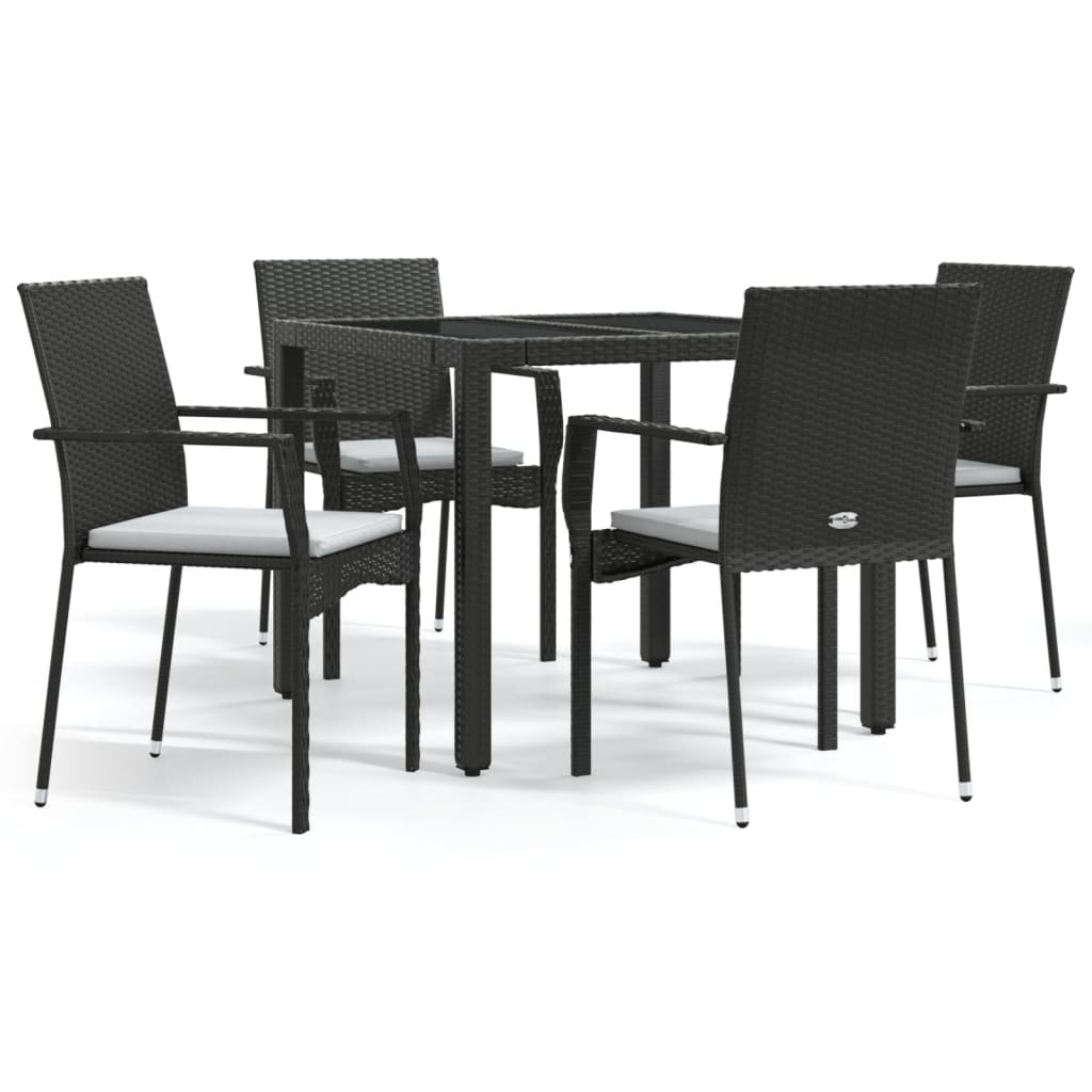 Garden Dining Set Black