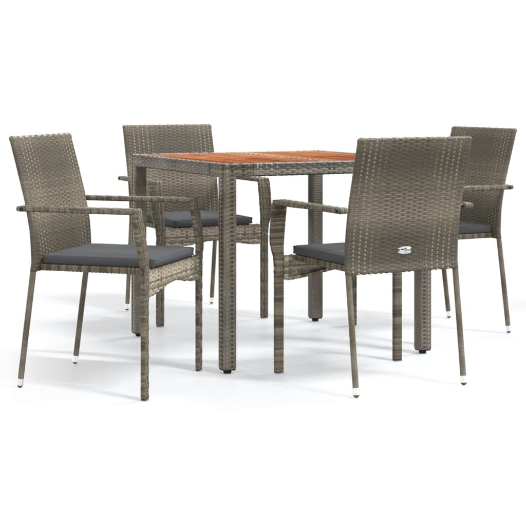 Garden Dining Set Gray PE rattan Modular Garden Dining Set