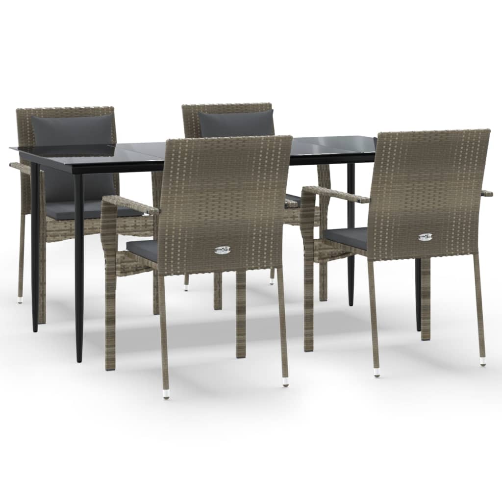 Garden Dining Set Black and Gray