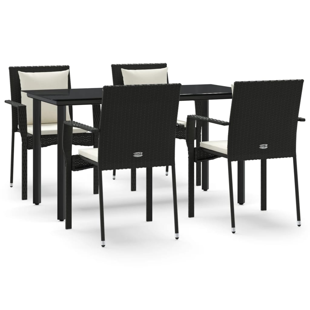 Garden Dining Set Black PE Rattan Modular Garden Dining Set