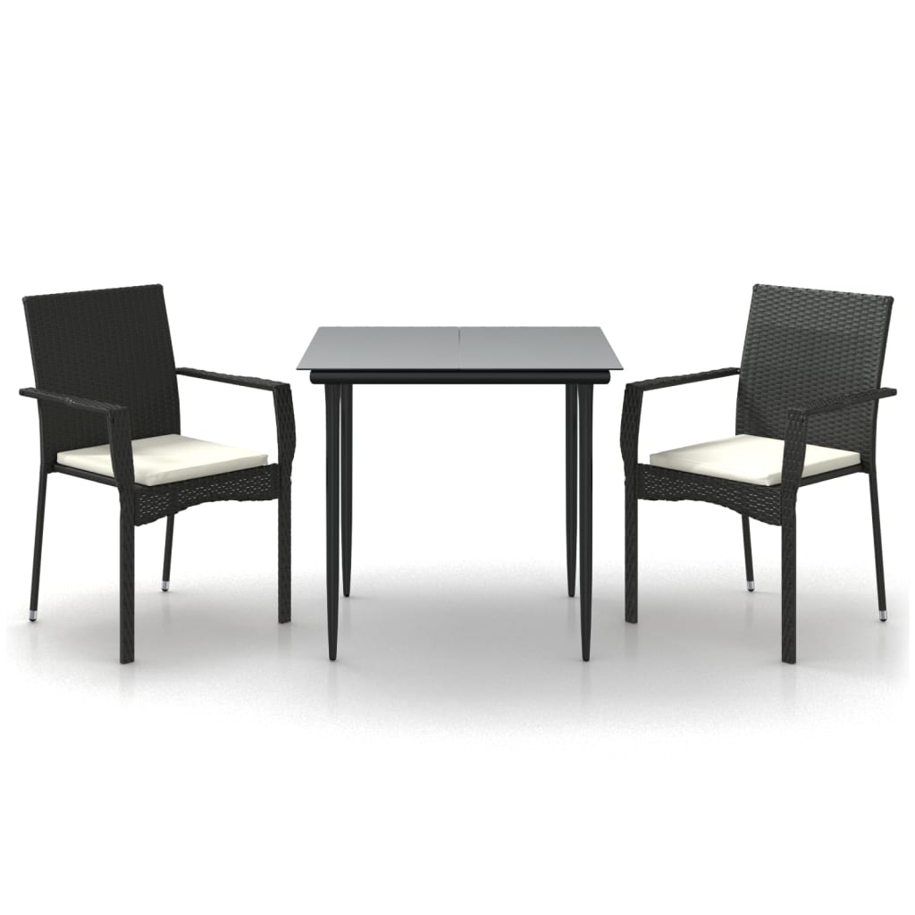 Garden Dining Set Black