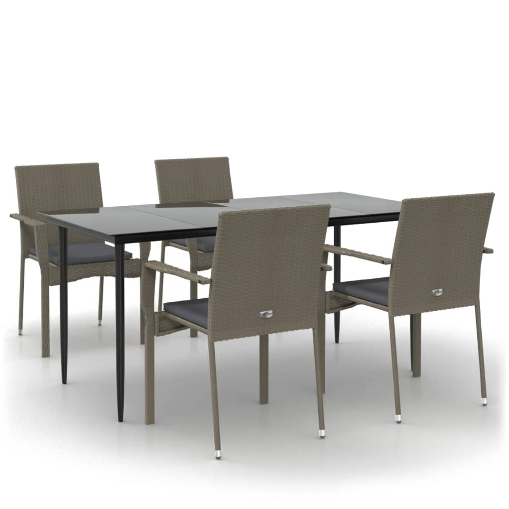 Garden Dining Set Black Poly Rattan Modular Garden Dining Set