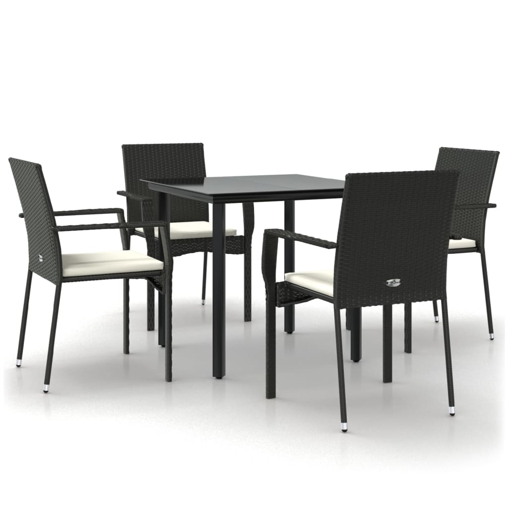 Garden Dining Set Black