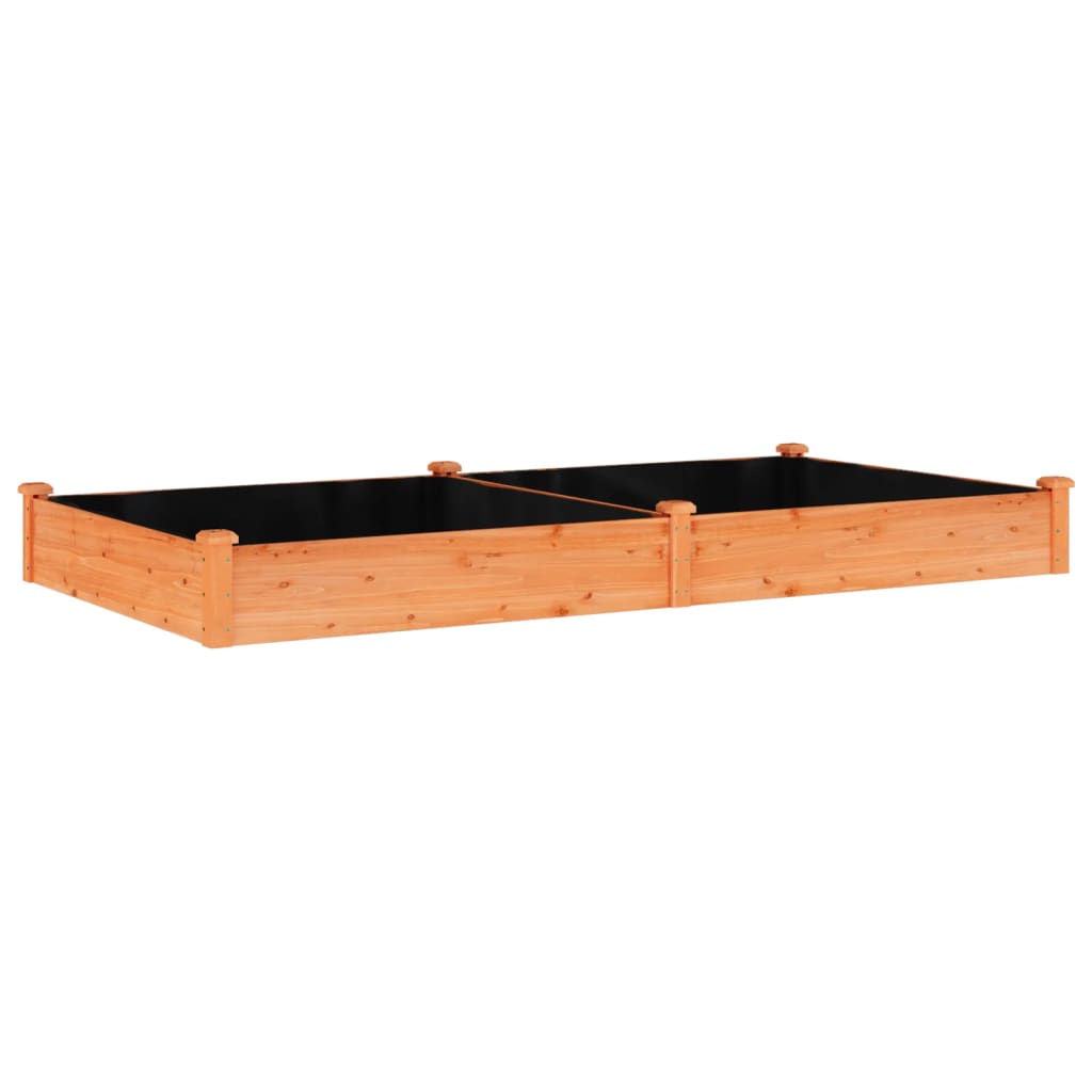 Garden Raised Bed Brown Solid Fir Wood, Non-woven fabric Extra Long