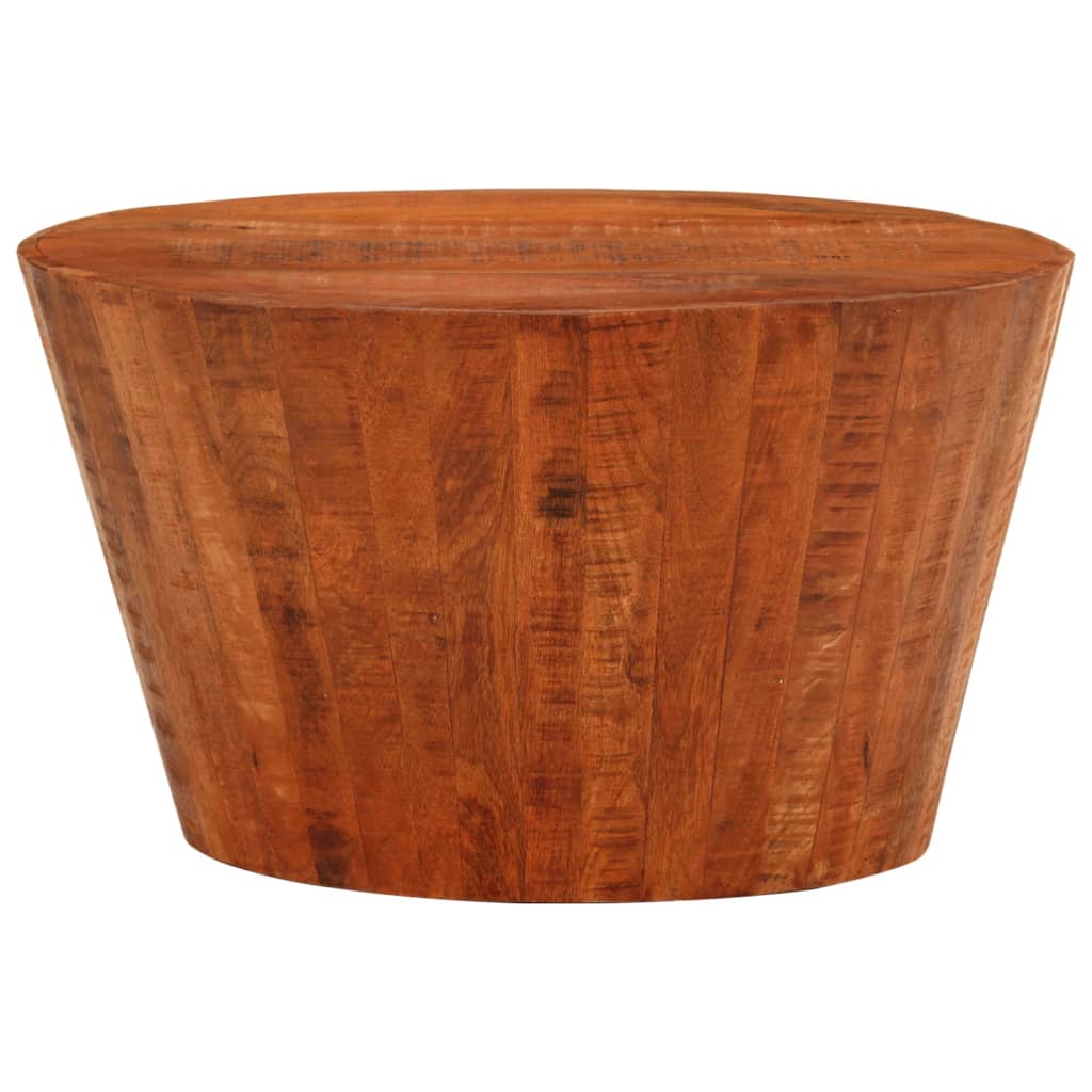 Coffee Table Natural Wood Tones Solid Rough Mango Wood Low