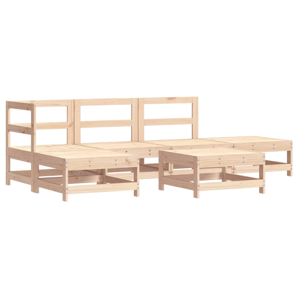 Garden Lounge Set Natural Pine Solid pine wood, Plywood slats
