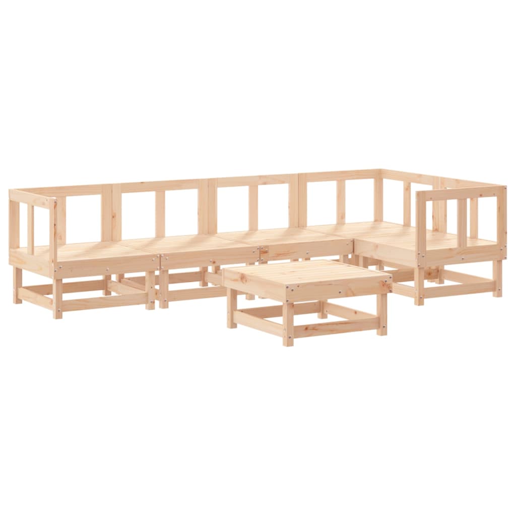 Garden Lounge Set Natural wood tone Solid Pine Wood, Plywood Large