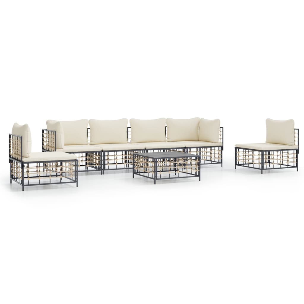 Garden Lounge Set Anthracite, Beige