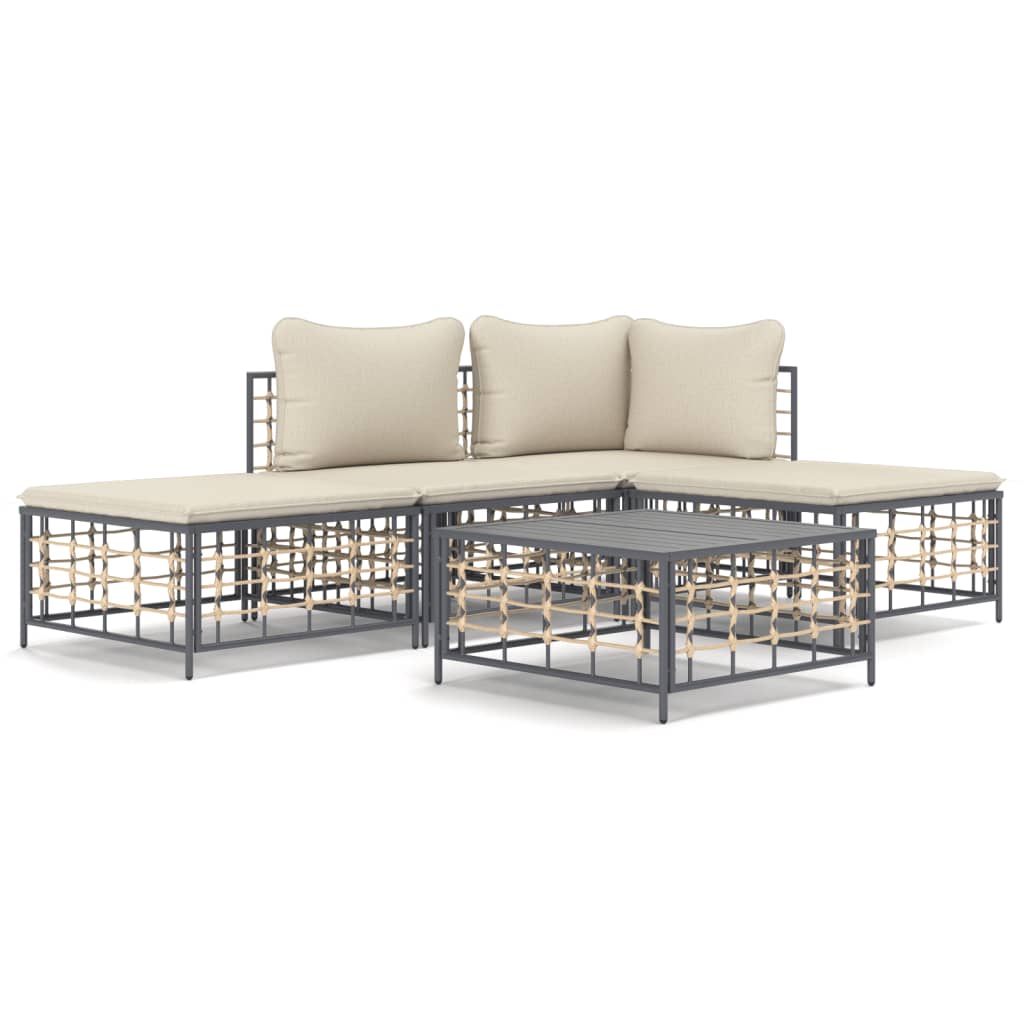 Garden Lounge Set Anthracite, Beige