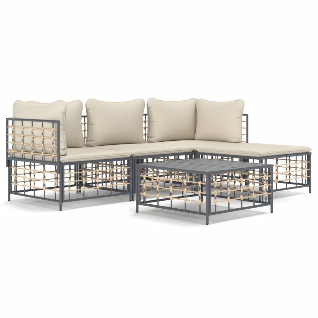 Garden Lounge Set Anthracite, Beige