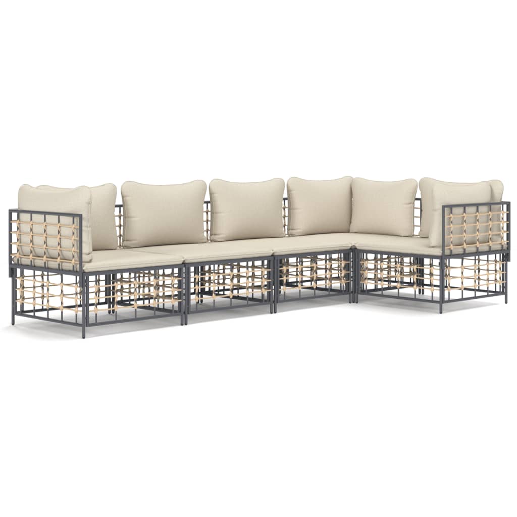 Garden Lounge Set Anthracite, Beige