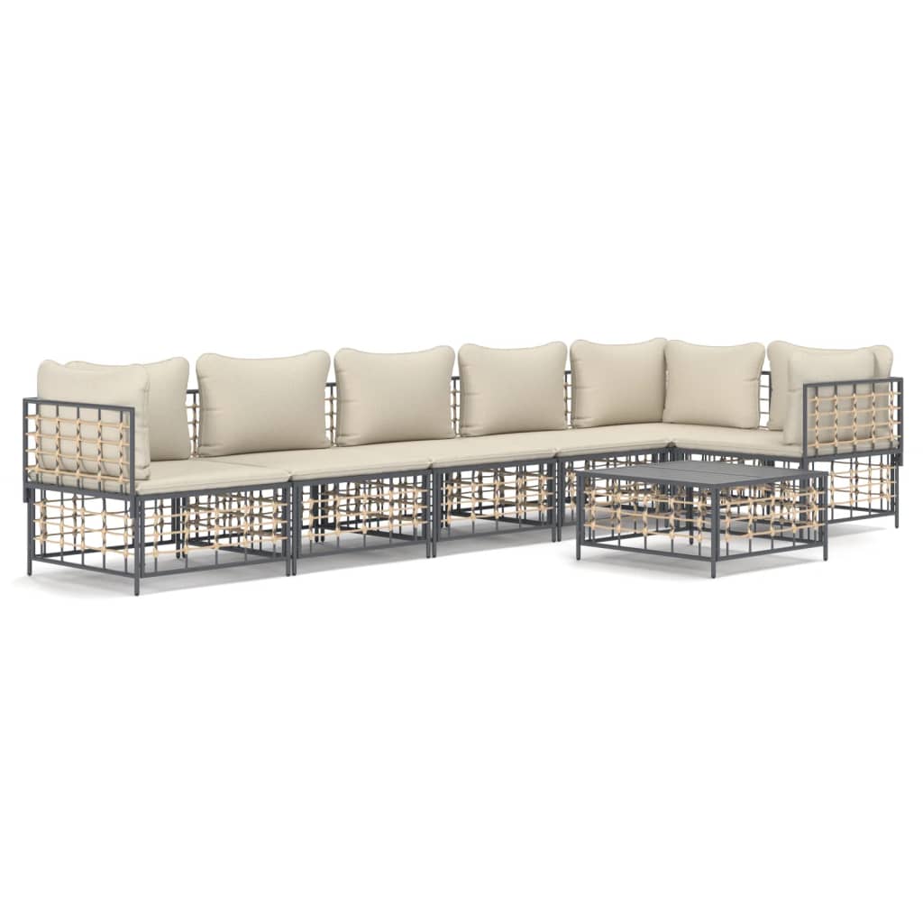 Garden Lounge Set Anthracite, Beige