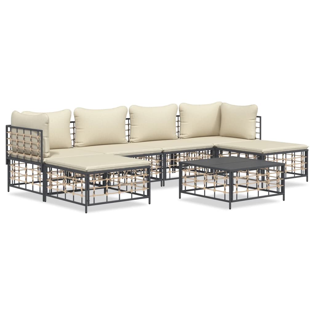 Garden Lounge Set Anthracite and Beige