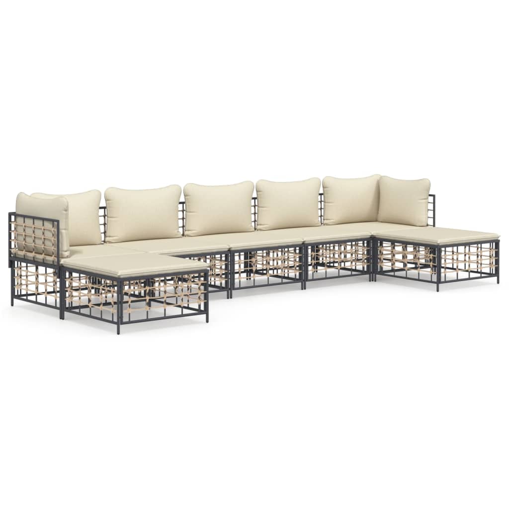 Garden Lounge Set Anthracite, Beige