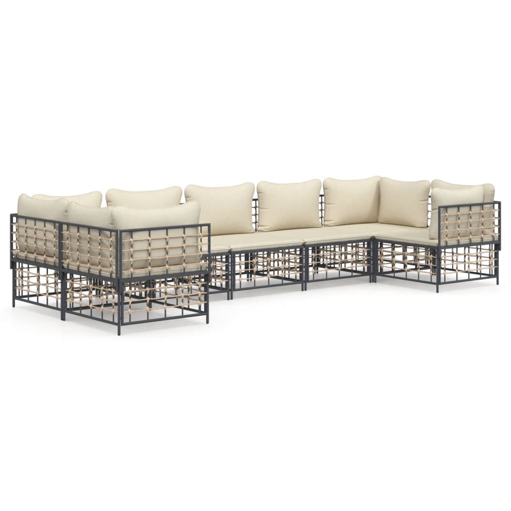 Garden Lounge Set Anthracite, Beige