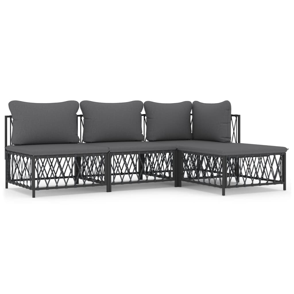 Patio Lounge Set Anthracite, Dark grey