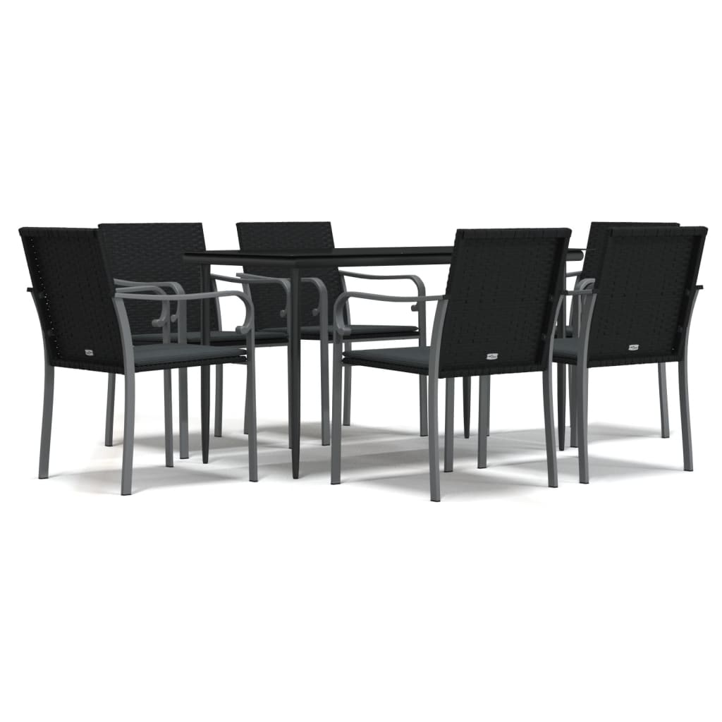 Garden Dining Set Black, Dark Grey