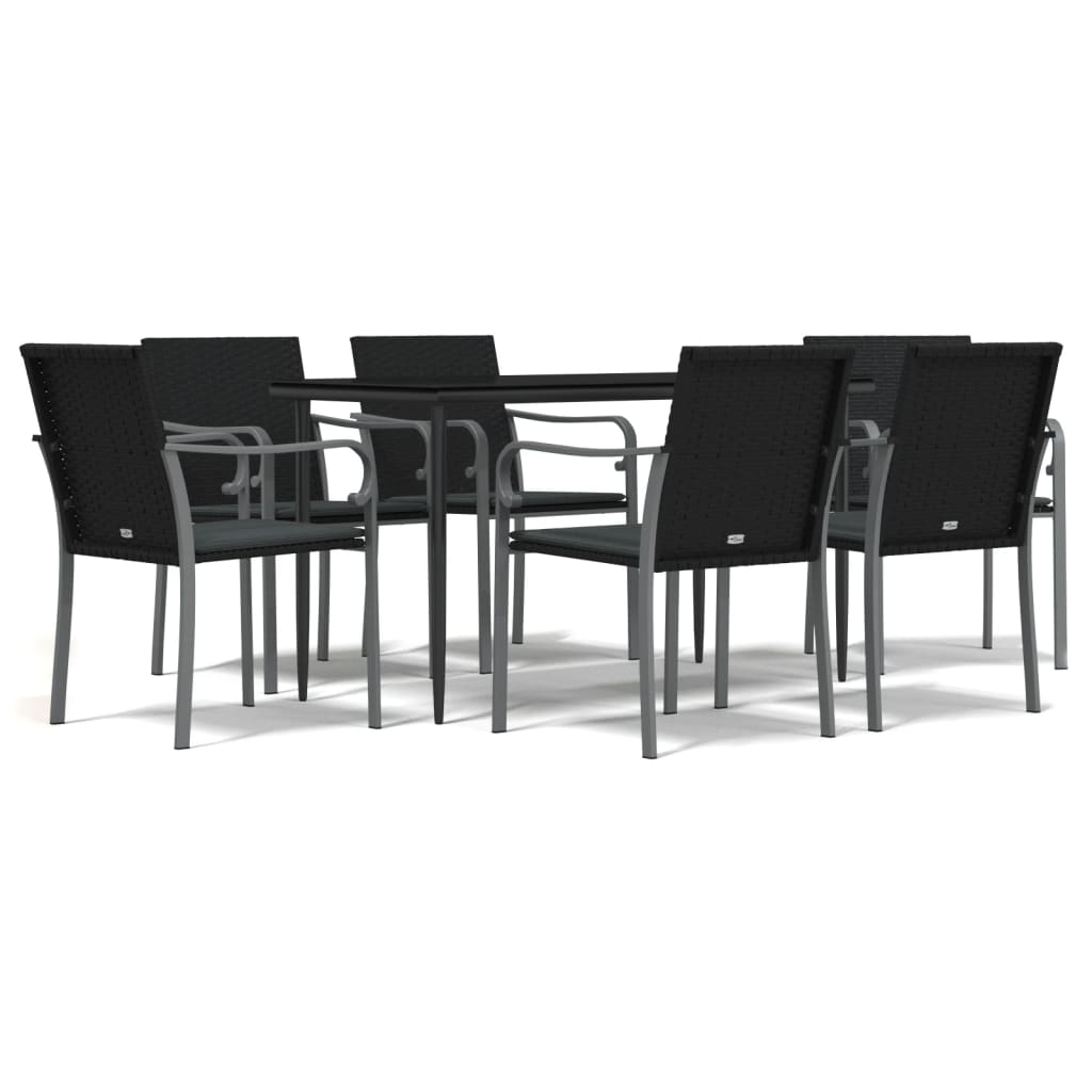 Garden Dining Set Black