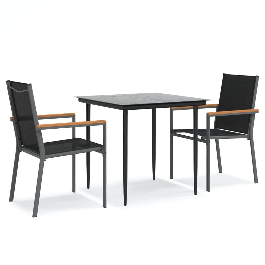 Garden Dining Set Black