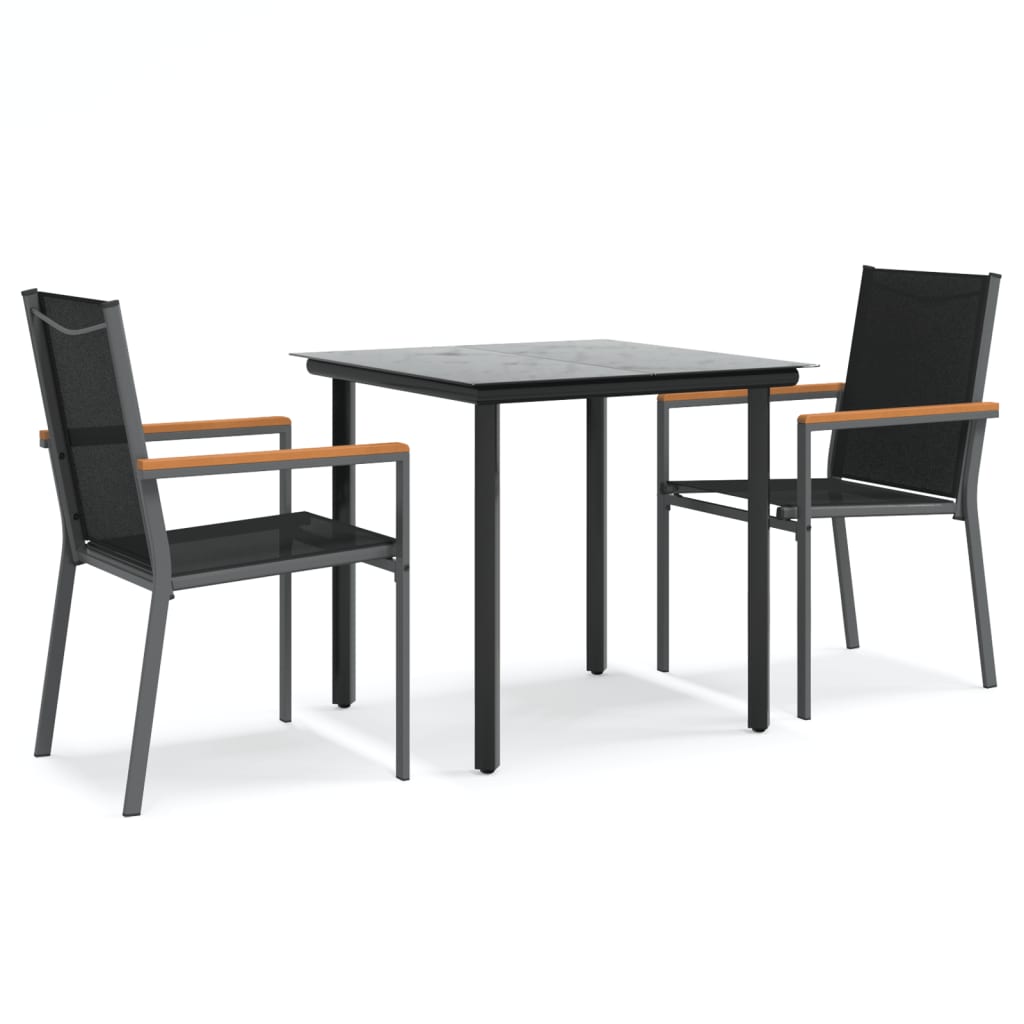 Garden Dining Set Black