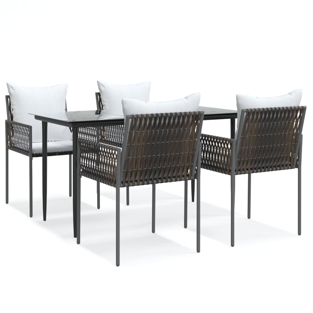 Garden Dining Set Brown