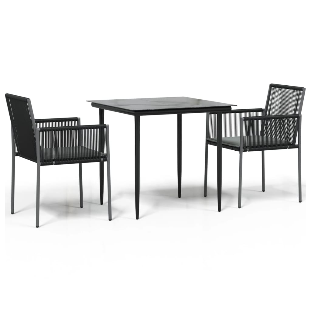 Garden Dining Set Black, Light Grey