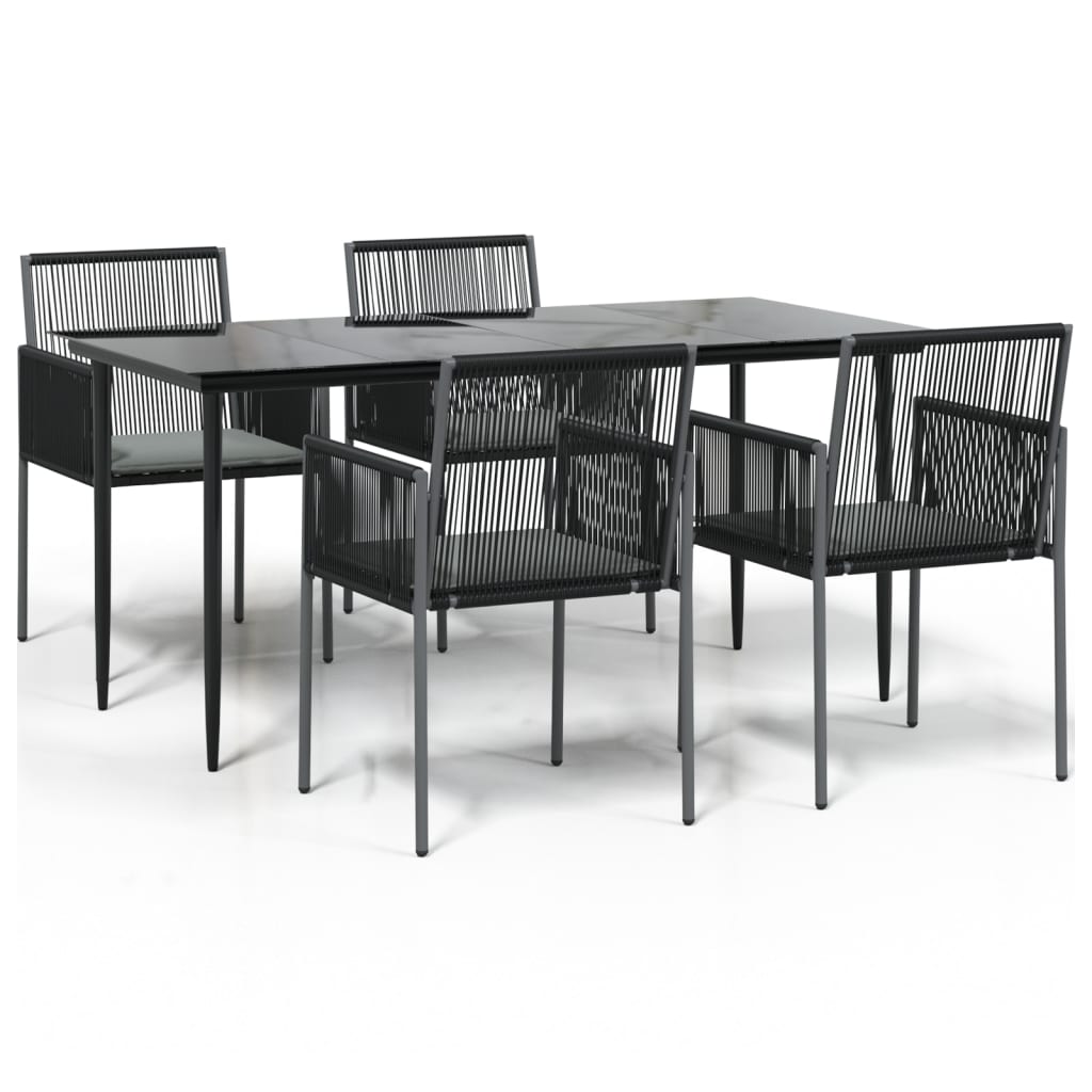 Garden Dining Set Black, Light Grey