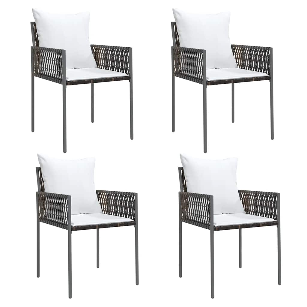 Garden Chair Set of 4 Brown