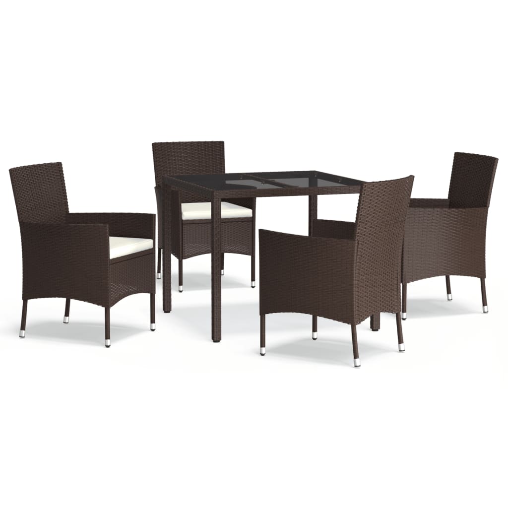 Patio Dining Set Set of 4 Brown