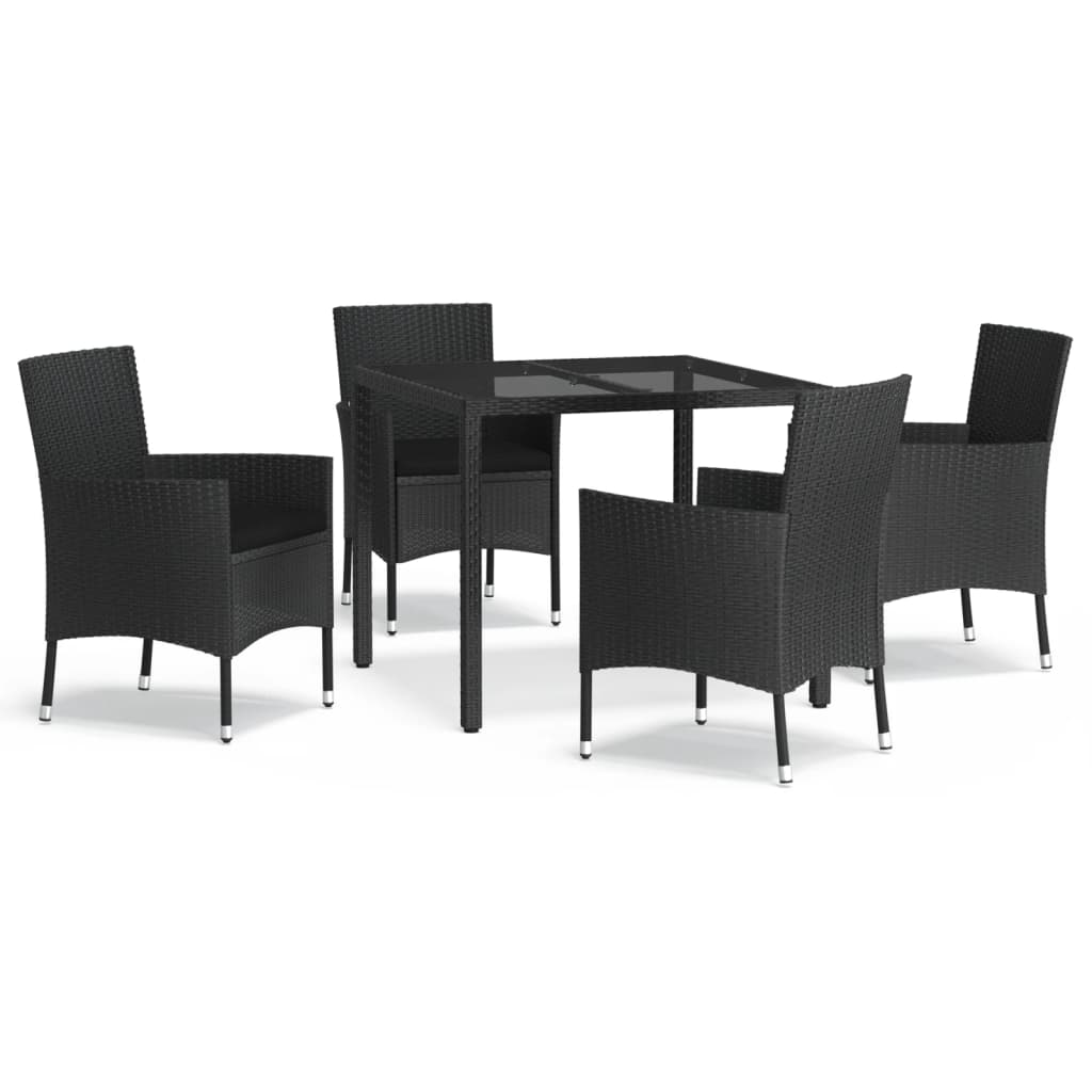 Patio Dining Set Set of 4 Black