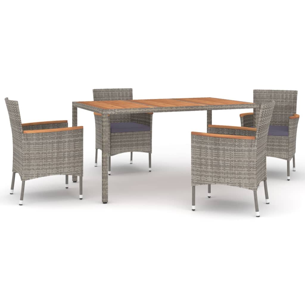 Patio Dining Set Set of 4 Gray PE rattan Medium Seats Many